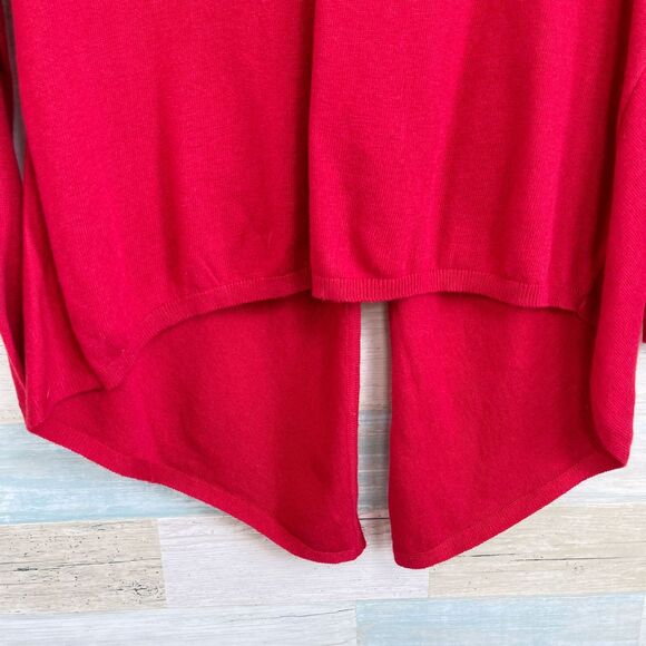 Soho Jeans Split Back Tunic Sweater Red High Low Zipper NY&Co Womens Medium - Picture 4 of 9